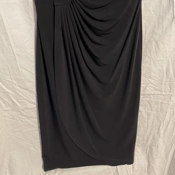 Connected Apparel Dress 8 Black Sparkle Drape Nwot Stretch Formal Mother Bride - Picture 3 of 10